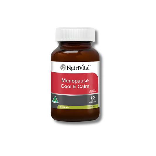 Nutrivital Menopause Cool & Calm supplement bottle on a white background