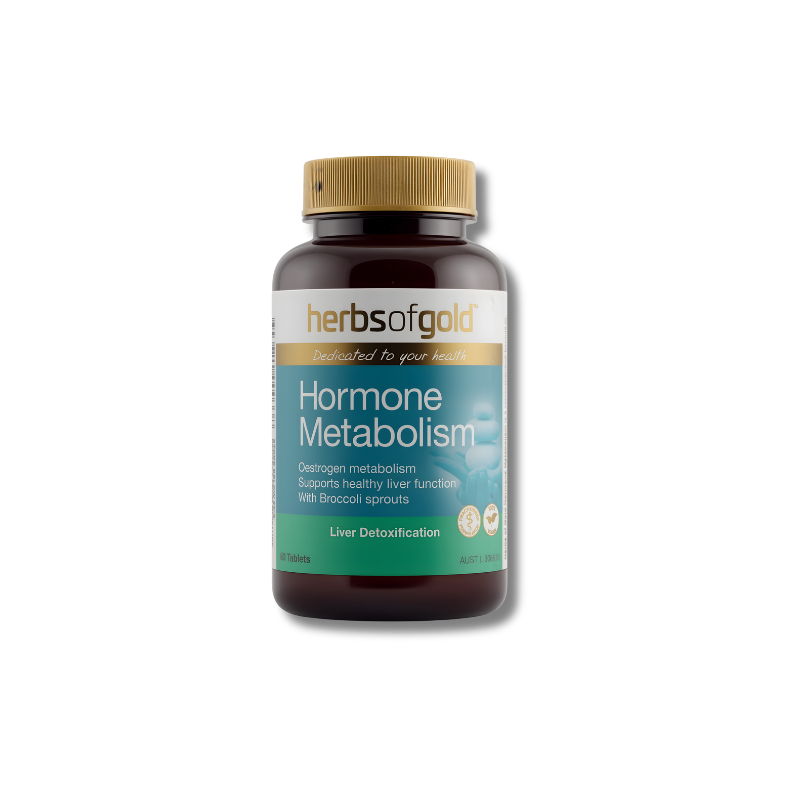 Herbs of Gold Hormone Metabolism supplement bottle on a white background