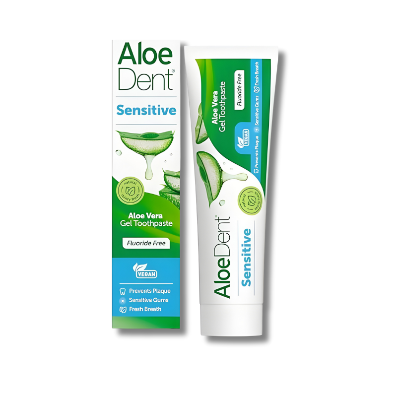 Aloe Dent Sensitive Aloe Vera Gel Toothpaste Fluoride Free helps maintain oral hygiene and supports gentle care for sensitive gums.