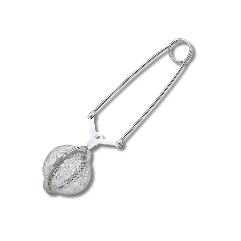 Stainless steel 45mm tea infuser ball with spring handle for easy use and full-flavour loose-leaf brewing.