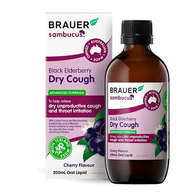 Brauer Sambucus Elderberry Dry Cough for Adults