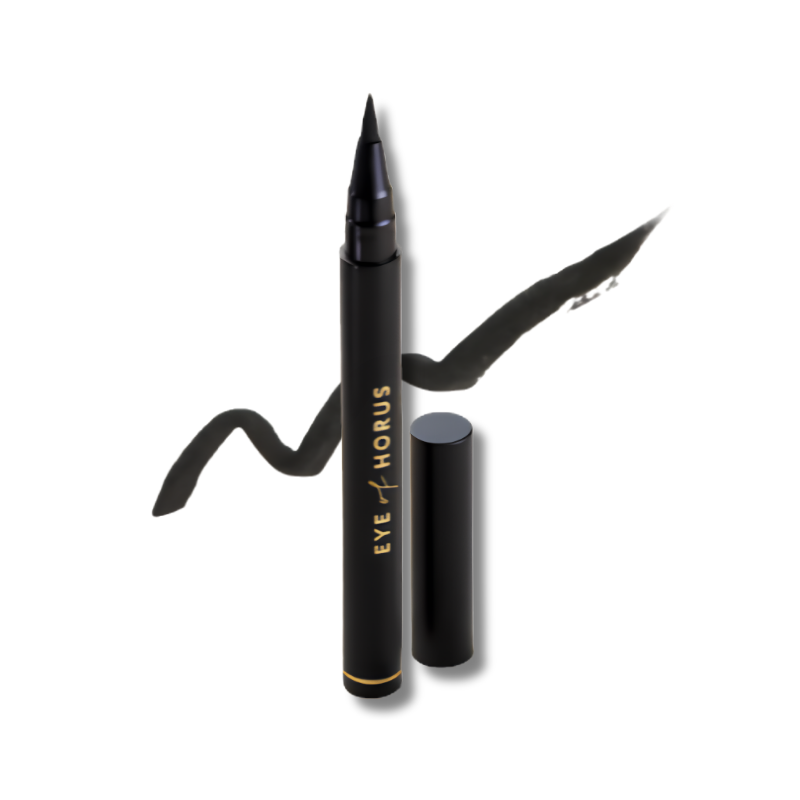 Black eyeliner pen with cap on a white background, featuring the brand 'Eye of Horus'.