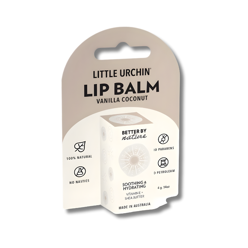 vanilla coconut and beeswax for soft, hydrated lips - Australian made