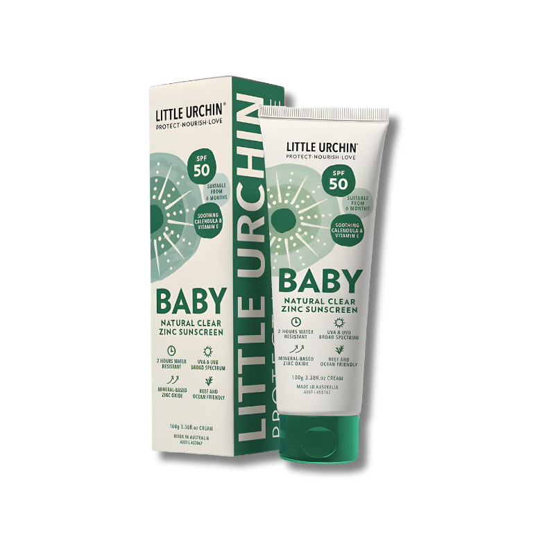 Natural baby SPF 50 sunscreen with Calendula and Non-Nano Zinc for sensitive skin, reef-safe and vegan