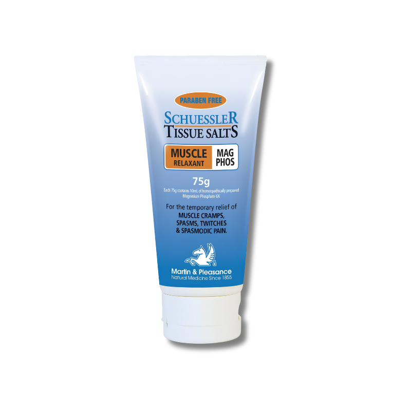 Tube of Schuessler Tissue Salts Muscle Relaxant on a white background