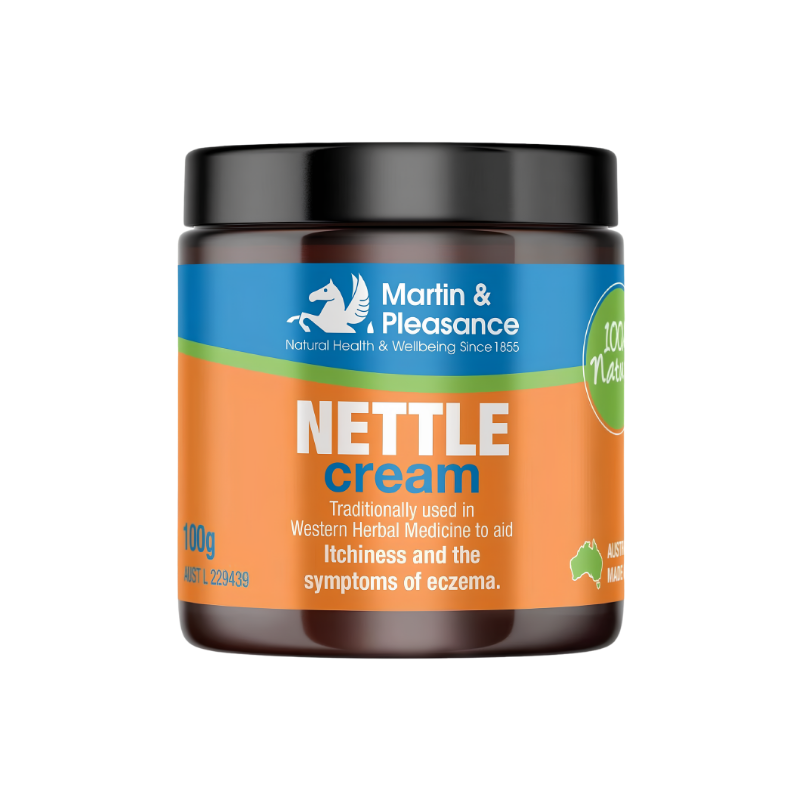 Jar of Nettle cream with Martin & Pleasance branding on a white background