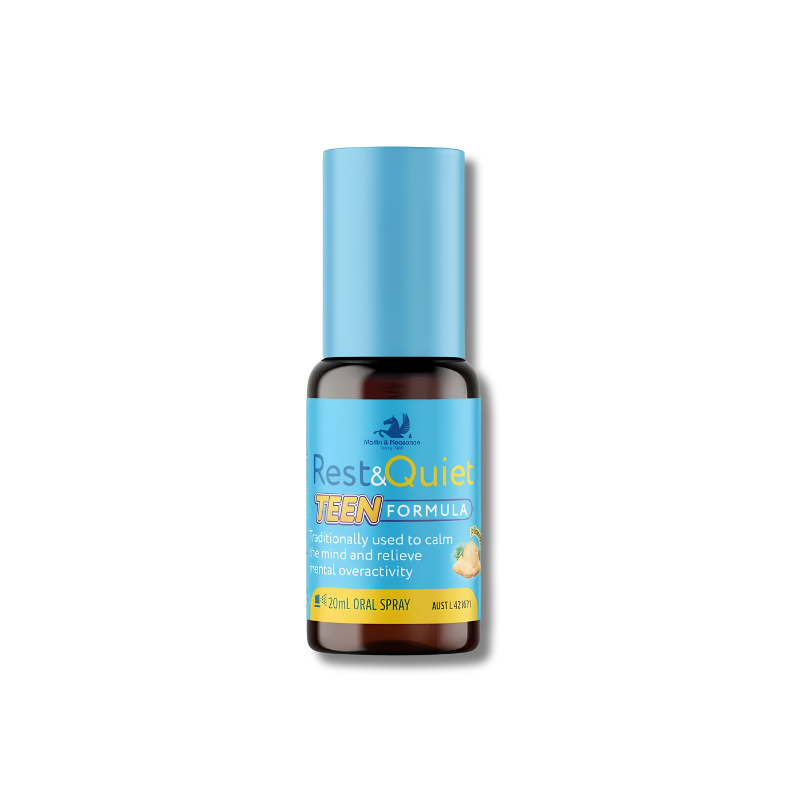 Rest & Quiet Teen Formula spray bottle on a white background
