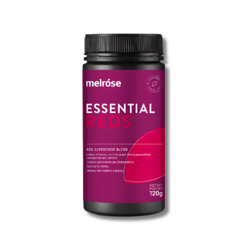 Melrose Essential Reds supports daily antioxidant intake and helps maintain skin health and natural energy production
