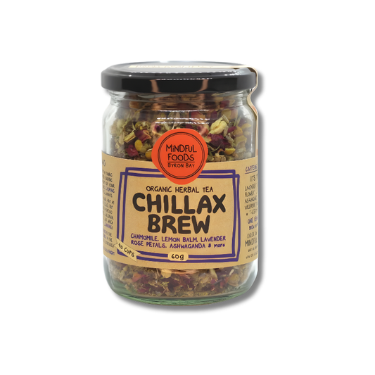 Calming herbal sleep support tea with chamomile and valerian