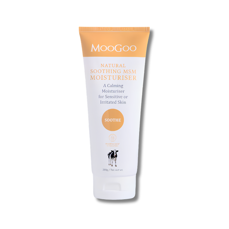 MooGoo Soothing MSM Moisturiser supports skin hydration and helps maintain calm comfortable skin