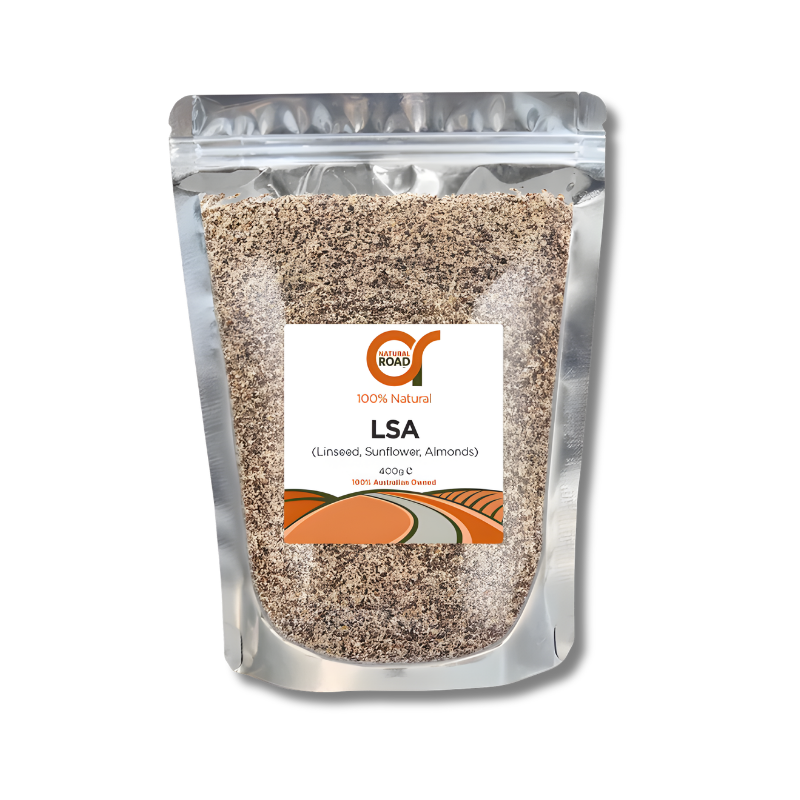 Packaged LSA (Linseed, Sunflower, Almond) blend with a visible brand label on a white background