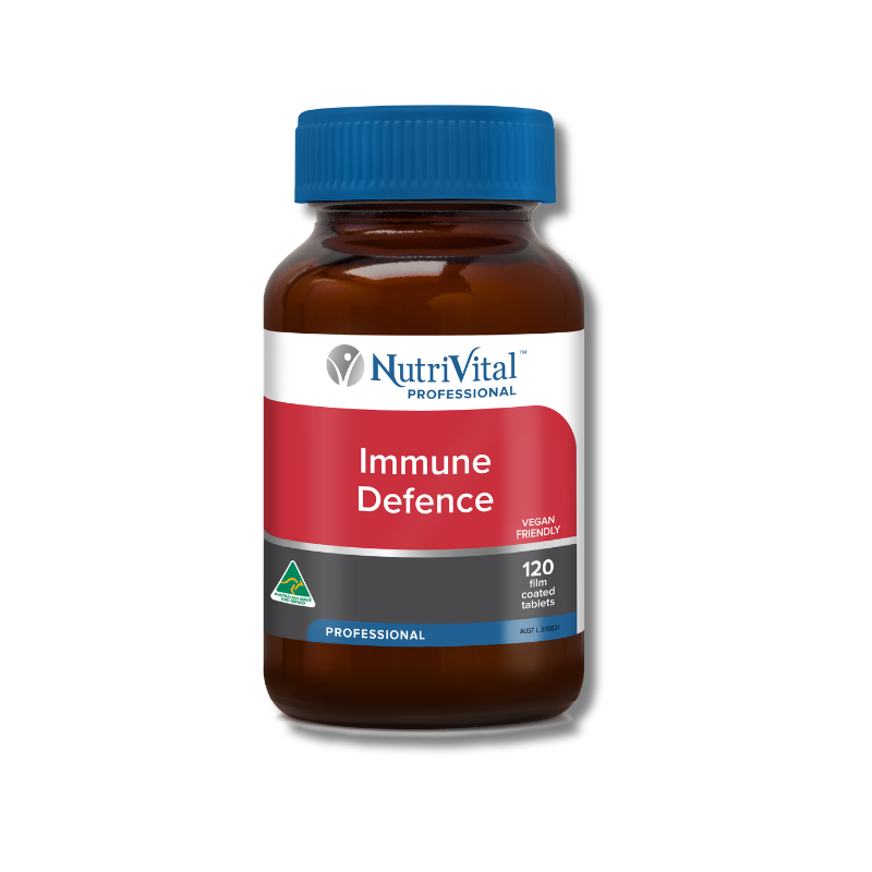 Nutrivital Immune Defence supplement bottle on a white background