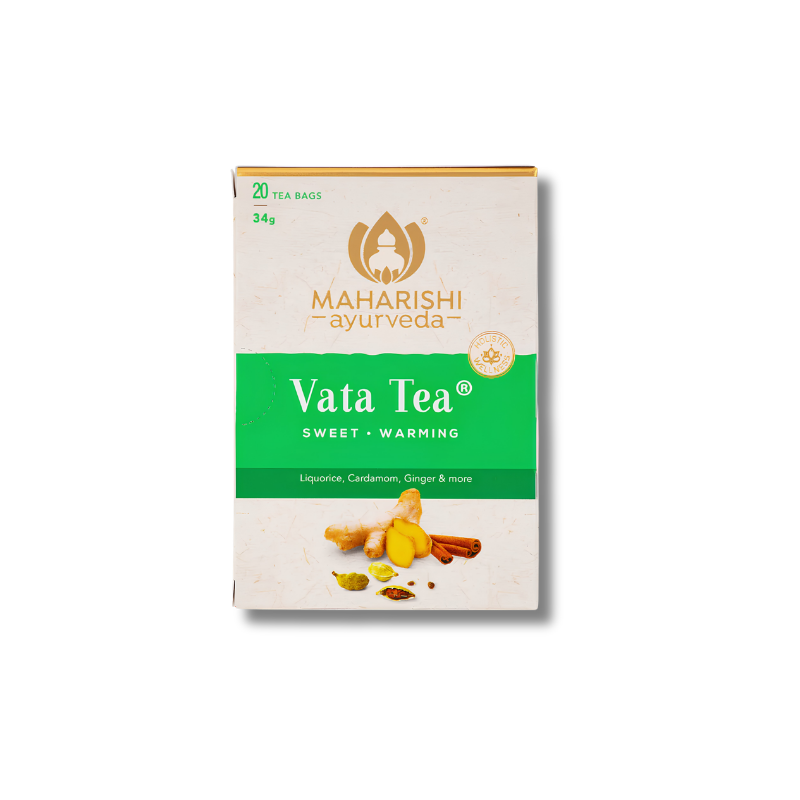 Box of Maharishi Ayurveda Vata Tea on a white background
