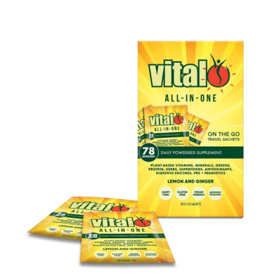 Vital All In One Lemon & Ginger Sachet Travel Box 30 x 11g