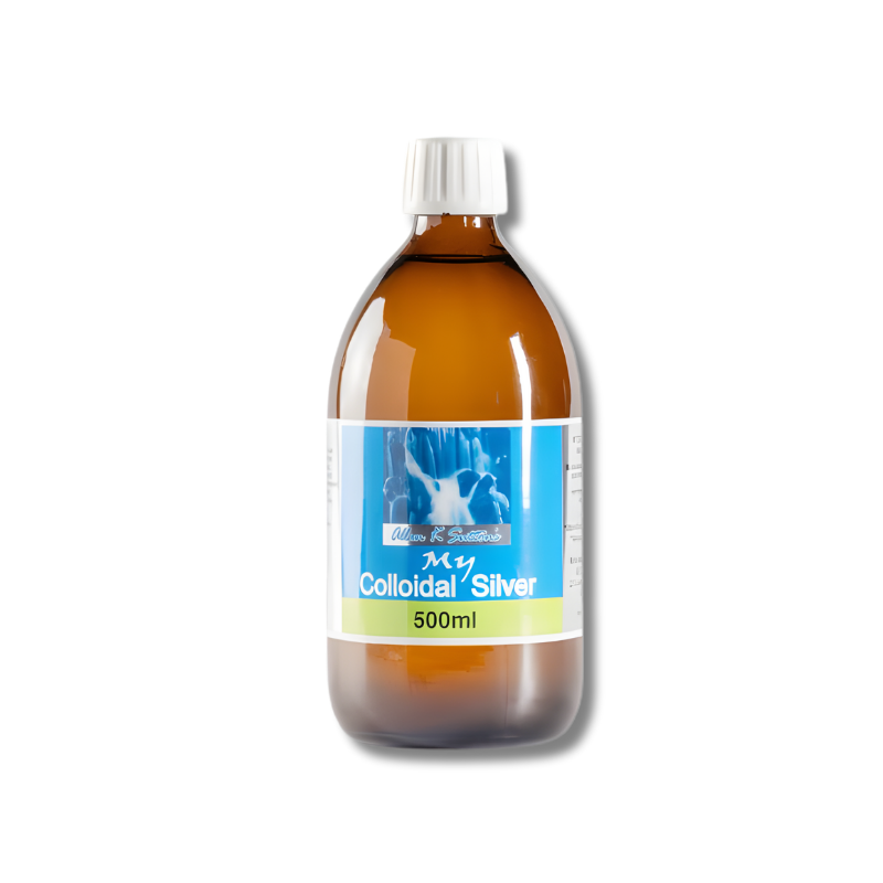 Allan Sutton’s My Colloidal Silver 200ml Spray – ionic silver solution in purified water, free from additives and preservatives.