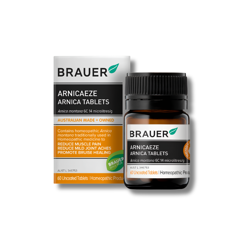 Brauer Arnicaeze Arnica Tablets packaging on a white background