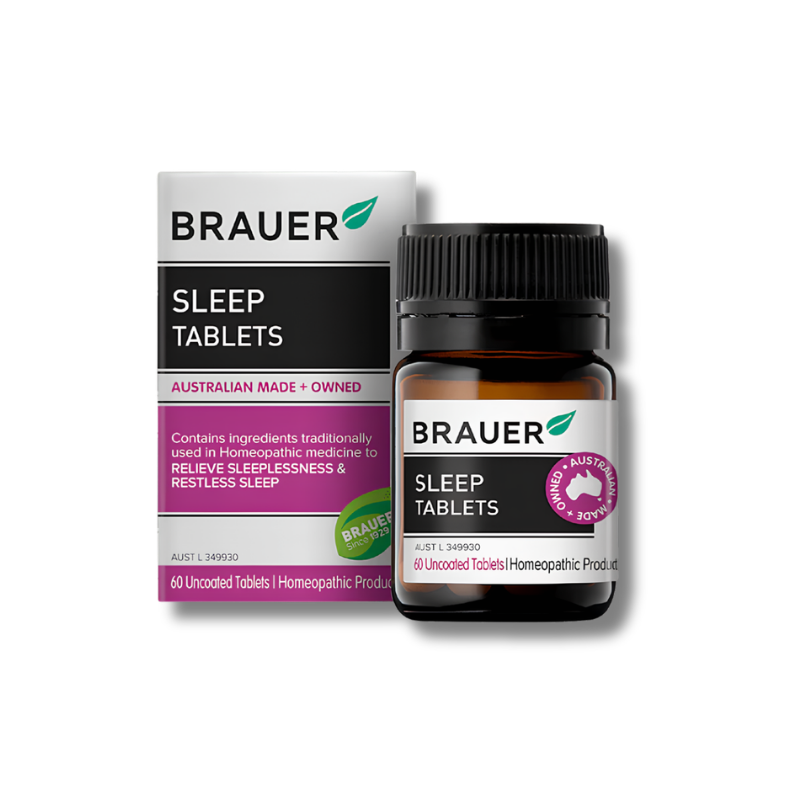 Brauer Sleep Tablets support restful sleep and relaxation as a homeopathic sleep supplement for daily use
