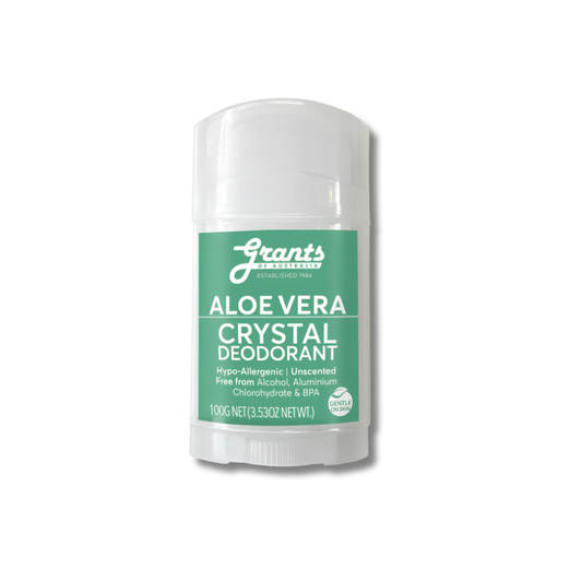 A single stick deodorant container on a plain white background. The product is labeled 'Grants Natural Supply Co.