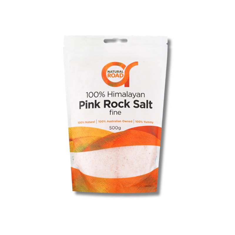 Package of Natural Road 100% Himalayan Pink Rock Salt on a white background