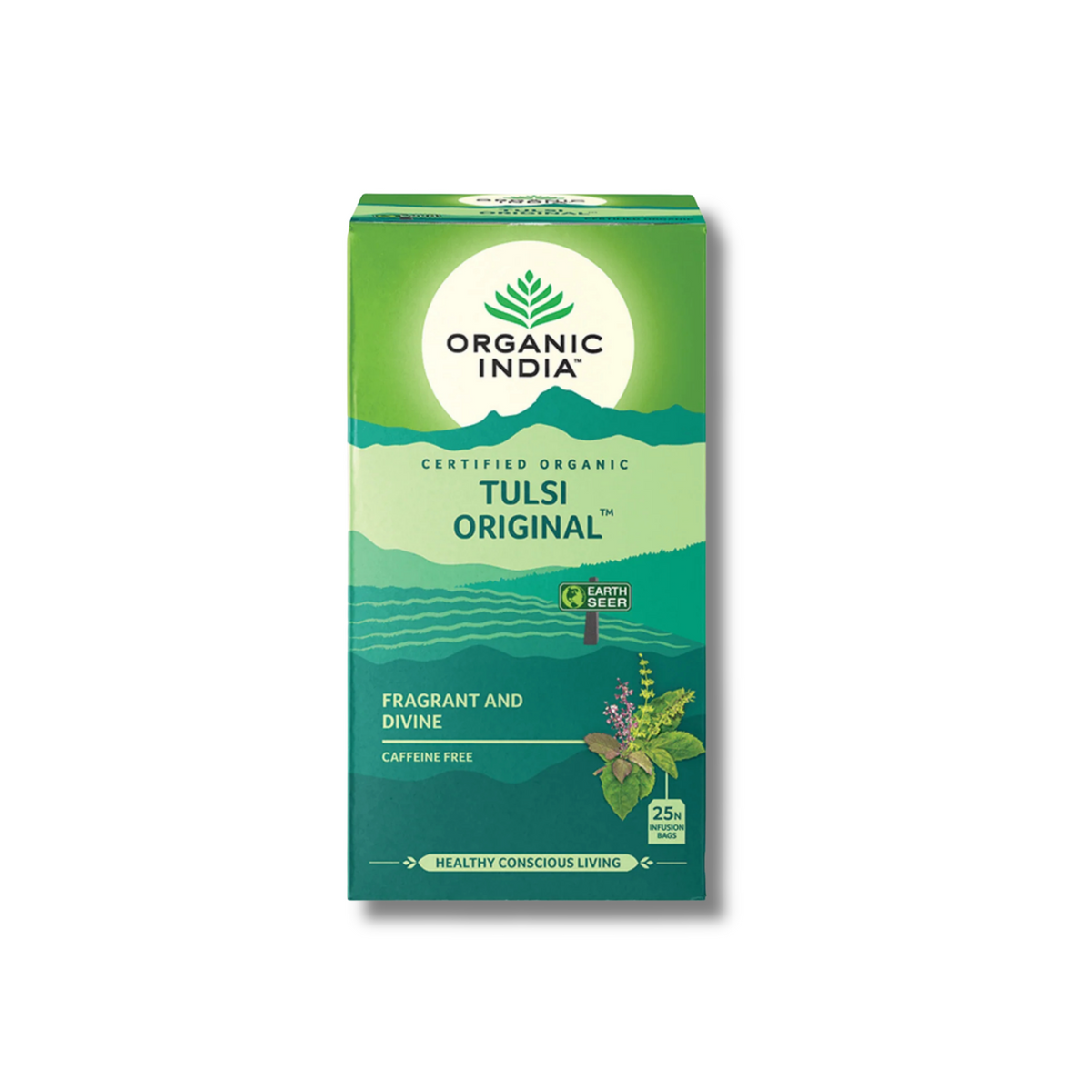 Tulsi Original Herbal Tea supports relaxation and wellbeing as a fragrant infusion of three traditional Tulsi varieties.