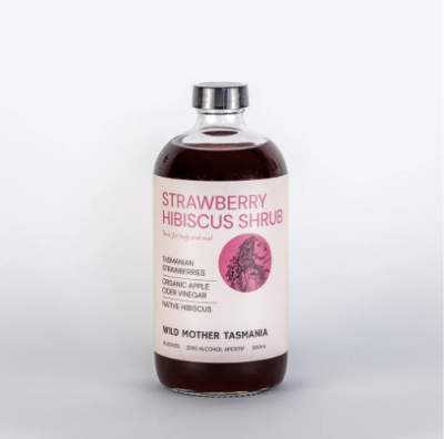 Wild Mother Tasmania Strawberry Native Hibiscus ORG ACV Shrub 500ml