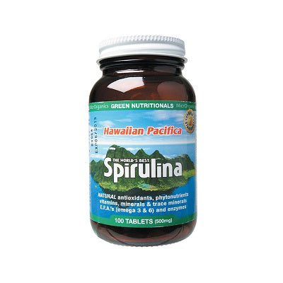 Green Nutritionals Hawaiian Pacifica Spirulina 100 Tablets