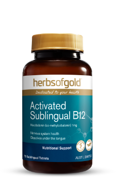 Herbs of Gold Activiated Sublingual B12 75 Tablets