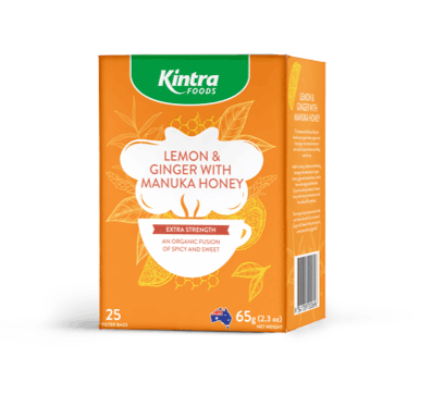 Kintra Lemon, Ginger & Manuka Teabags
