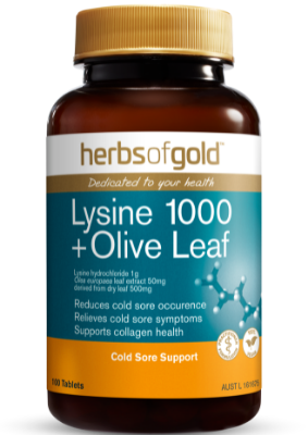 Herbs of Gold Lysine + Olive Leaf 100 Tablets - Go Vita Tanunda - VITAMINS SUPPLEMENTS -