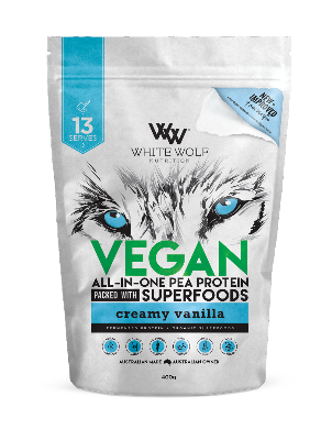 White Wolf All In One Pea Protein Vanilla - Go Vita Tanunda - SPORTS - 400g