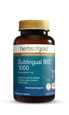 Herbs of Gold Sublingual B12 1000mg 75 Tablets