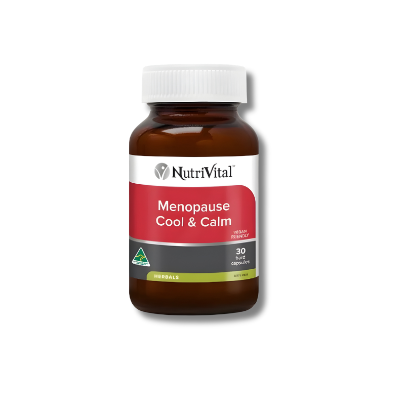 Nutrivital Menopause Cool & Calm supplement bottle on a white background