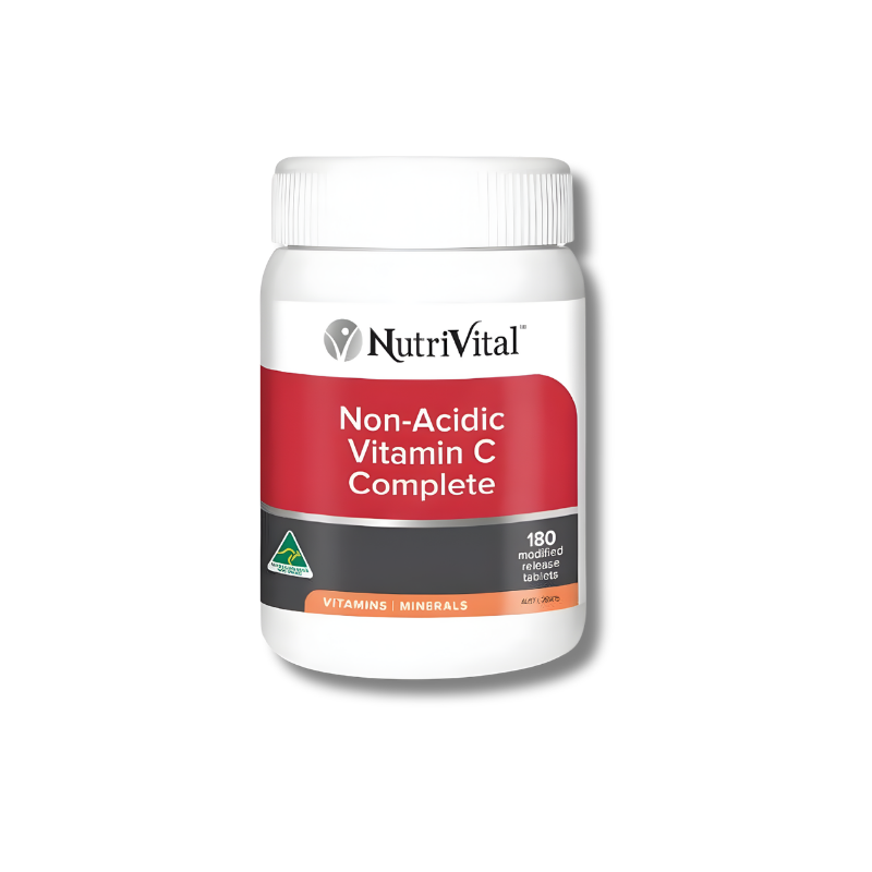 NutriVital Non-Acidic Vitamin C Complete supplement container on a white background