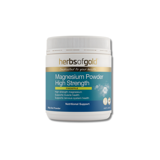 Herbs of Gold Magnesium Powder High Strength container on a white background
