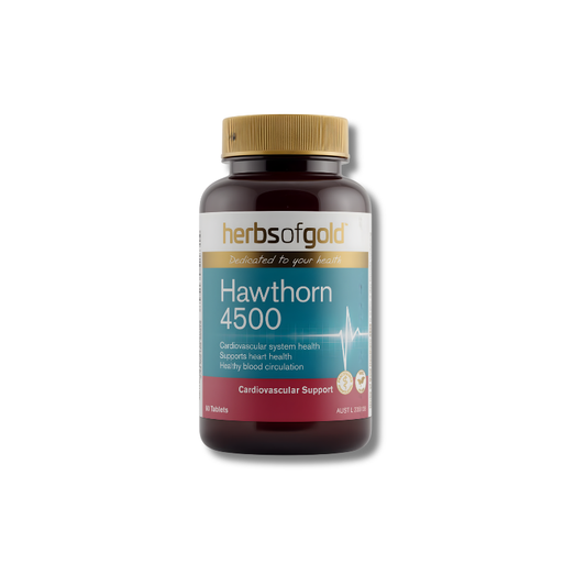 Herbs of Gold Hawthorn 4500 supplement bottle on a white background