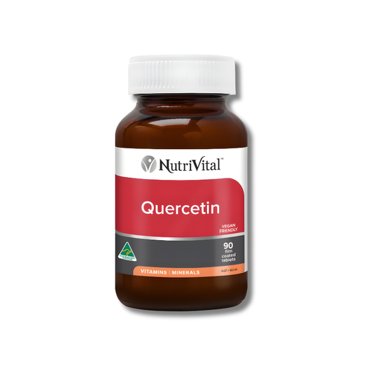 Nutrivital Quercetin supplement bottle on a white background