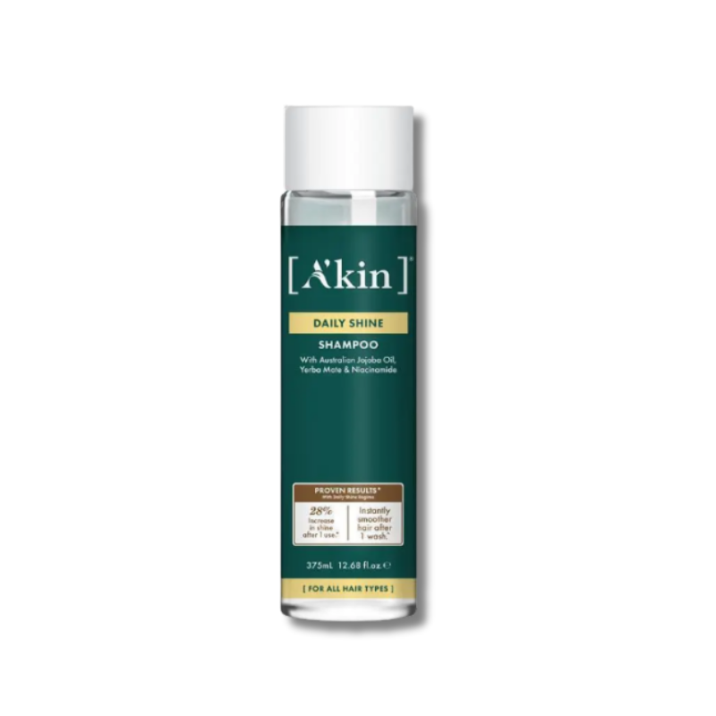 A’kin Daily Shine Shampoo 375ml – natural shampoo with jojoba oil to boost shine and smoothness for all hair types.