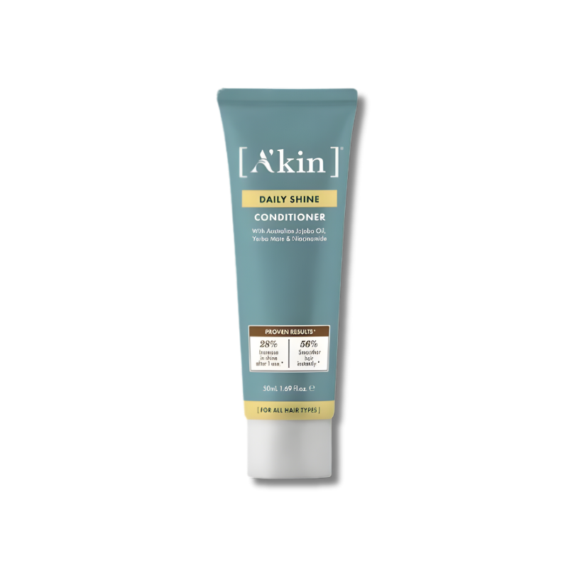 A’kin Daily Shine Conditioner – sulphate and silicone-free formula with jojoba oil to nourish, smooth, and boost hair shine.