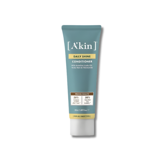 A’kin Daily Shine Conditioner – sulphate and silicone-free formula with jojoba oil to nourish, smooth, and boost hair shine.