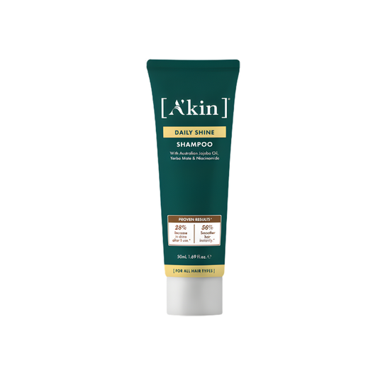 A’kin Daily Shine Shampoo 375ml – natural shampoo with jojoba oil to boost shine and smoothness for all hair types.