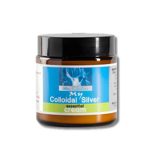 Allan Sutton’s My Colloidal Silver Essential Cream 100ml – organic antibacterial moisturiser to soothe, protect, and repair skin naturally.