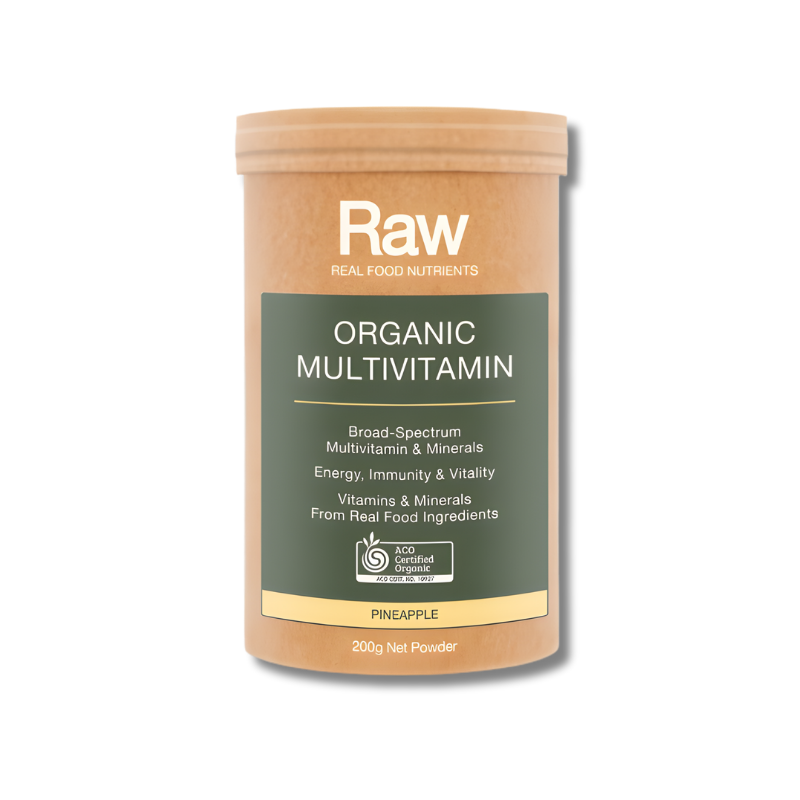 Amazonia Raw Organic Multivitamin Pineapple powder supports daily intake of vitamins and minerals from real food.