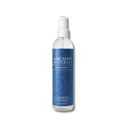 Ancient Minerals Magnesium Oil Full Strength is a rapidly absorbed topical spray delivering ultra-pure magnesium chloride sourced from the ancient Zechstein seabed, designed to support muscle relaxation, recovery and everyday wellbeing.