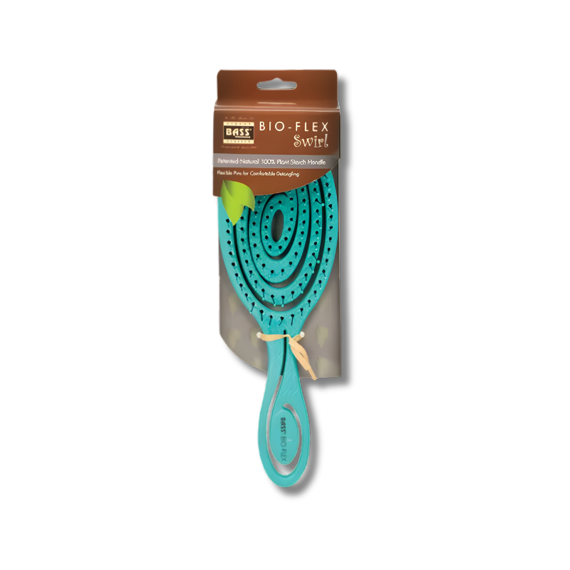 Bass Bio Flex Swirl Detangler Hair Brush supports gentle detangling and helps maintain smooth manageable hair