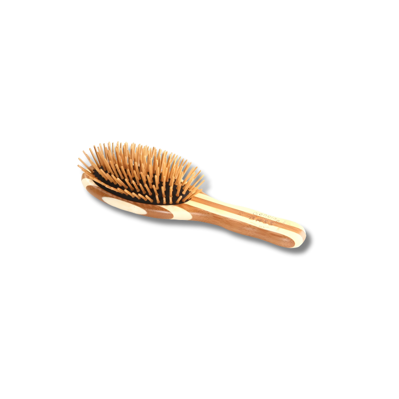 Bass Bamboo Small Oval Wooden hairbrush on a white background