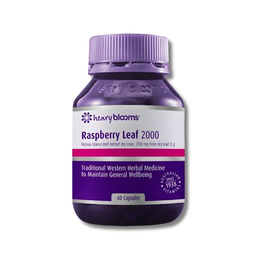 Henry Blooms Raspberry Leaf 2000 capsules support general wellbeing as a herbal supplement.
