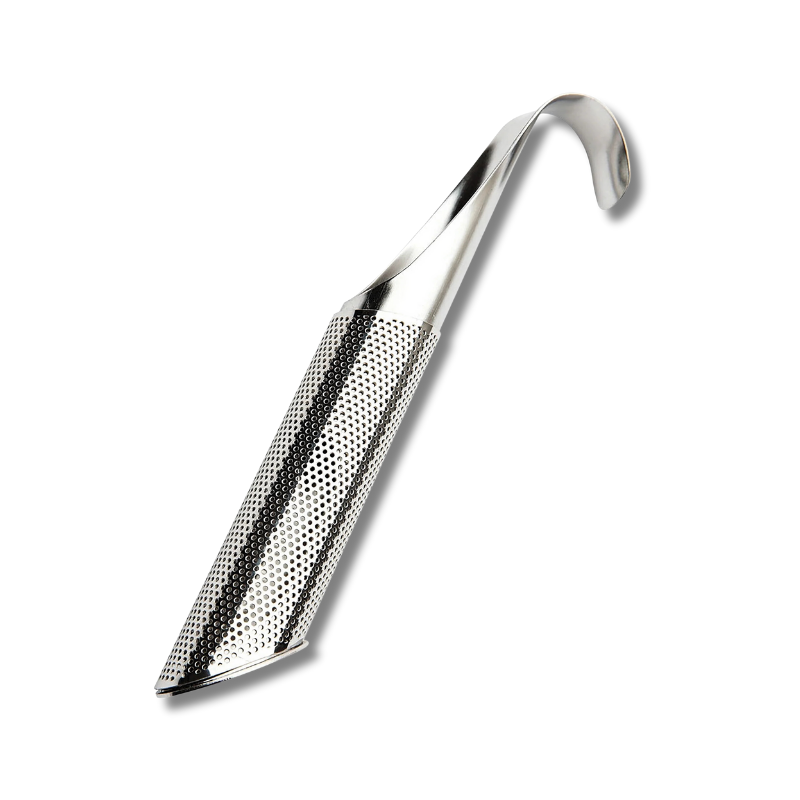Compact stainless steel tea infuser with fine mesh filter for smooth, flavourful loose-leaf tea, easy to use and clean.