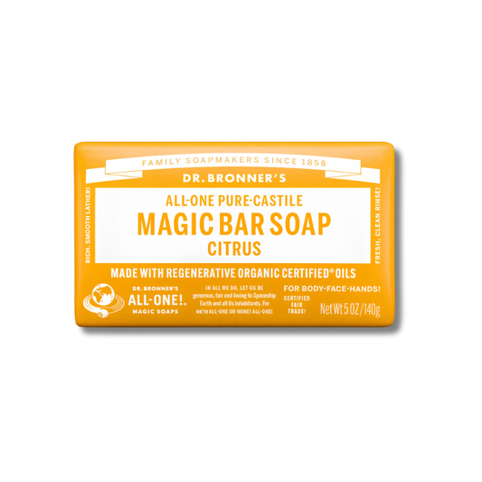Dr. Bronner's Magic Bar Soap Citrus on a white background