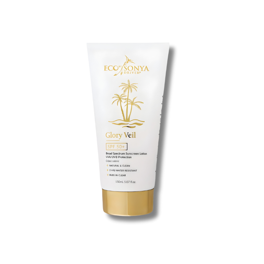 Tube of Eco by Sonya Glory Veil sunscreen lotion on a white background