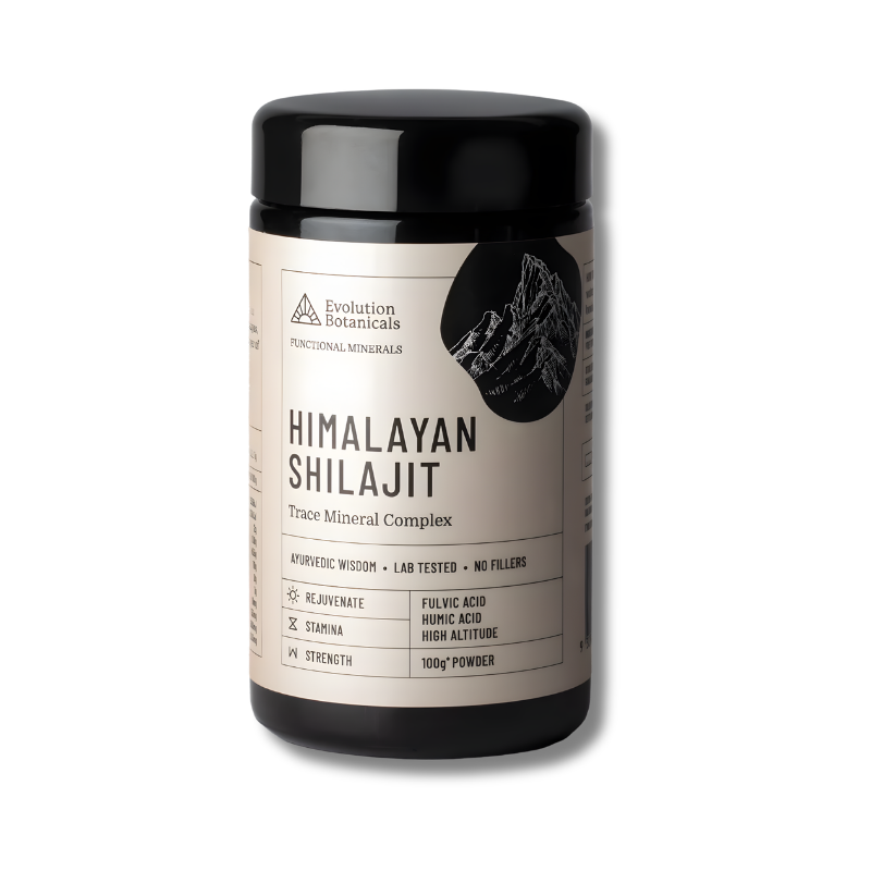 Evolution Botanicals Himalayan Shilajit container on a white background